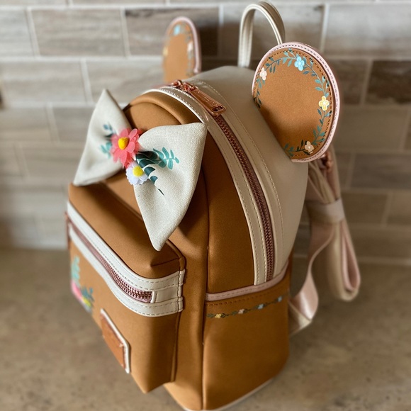 Disney Loungefly Minnie Mouse Fall Floral Backpack - Picture 6 of 7